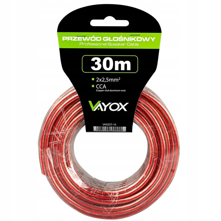 KABEL PRZEWÓD GŁOŚNIKOWY DWUŻYŁOWY PROFESJONALNY AUDIO HQ 2x2,5mm 30m