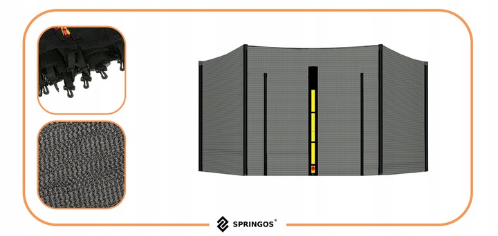 SIATKA DO TRAMPOLINY 10FT 300/305/312 cm ZEWNĘTRZNA MOCNA NA 6 SŁUPKÓW NÓG