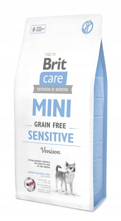BRIT CARE MINI GRAIN FREE SENSITIVE VENISON 7 KG + GRATIS
