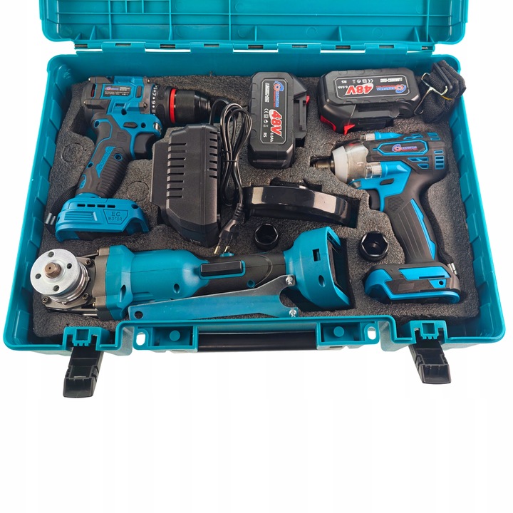 Zestaw narzędzi akumulatorowych 3W1 6Ah WKRĘTARKA SZLIFIERKA KLUCZ 48V