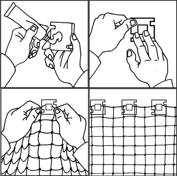 ZESTAW SIATKA NA BALKON DLA KOTA PTAKI GOŁĘBIE 2X3 OCZKO 50mm BEZ WIERCENIA