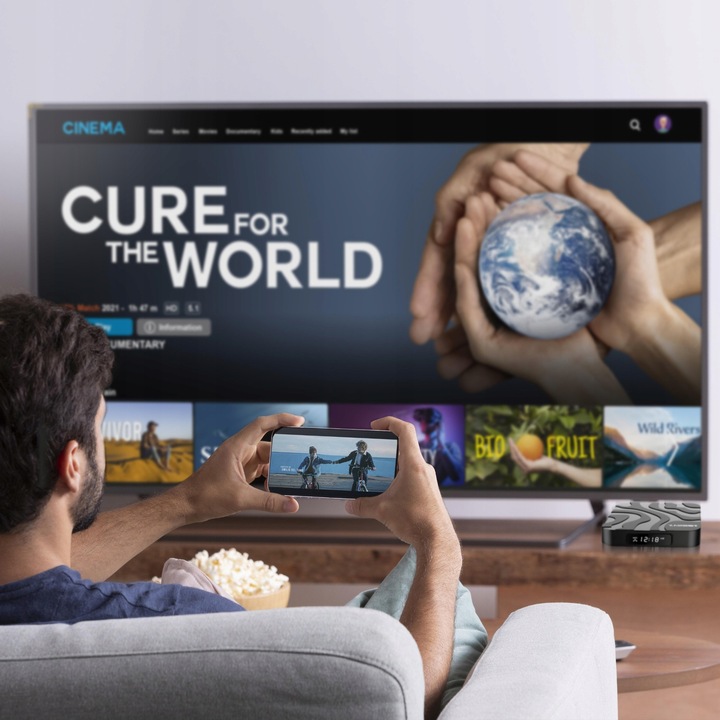 SMART TV BOX ANDROID 9 64BIT 6K WIFI 802.11N HDR + PILOT DEKODER LAN