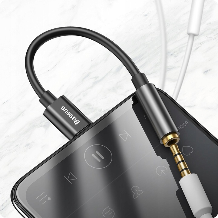 BASEUS ADAPTER PRZEJŚCIÓWKA AUDIO USB-C TYP-C - MINI JACK 3.5MM AUX DAC