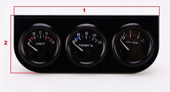 NOWY WSKAŹNIK 3W1 TEMPERATURY TEMP CIŚNIENIA OLEJU