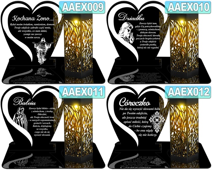 ZNICZ SOLARNY LED WIECZNY DLA MAMY NA CMENTARZ GRÓB lampka Napis Serce 3D