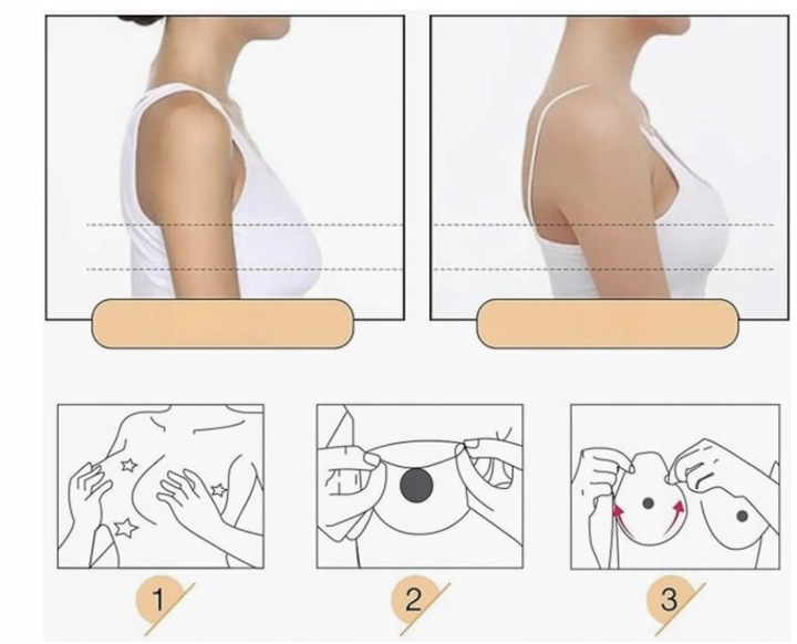Naklejki unoszące biust, silikonowe Anguxer r.L - wielokrotnego użytku