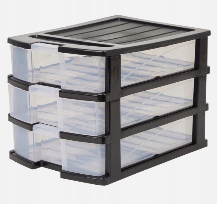 KOMODA SZAFKA 3 SZUFLADY ORGANIZER POJEMNIK KONTENER A4 DO BIURA NA