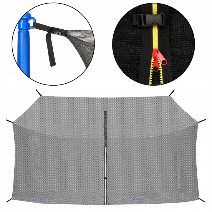 SIATKA DO TRAMPOLINY WEWNĘTRZNA MOCNA OCHRONNA na 8 SŁUPKÓW 304-312 cm 10FT