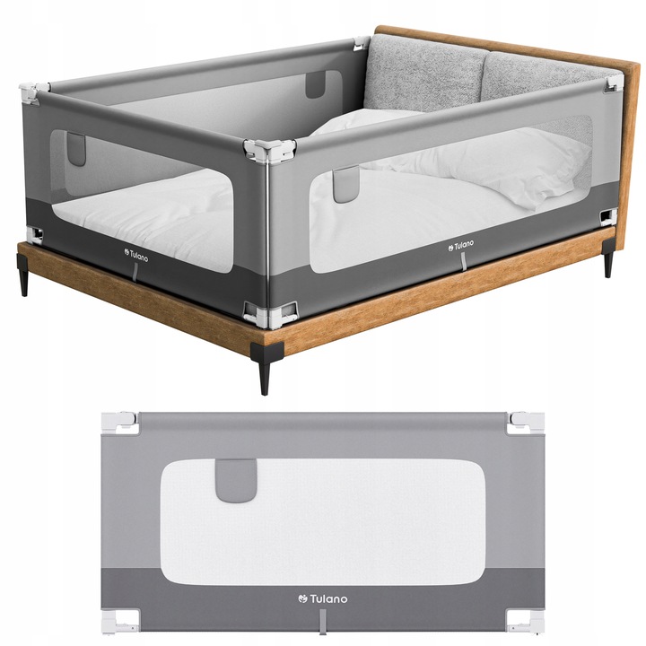 Barierka do łózka ochronna TULANO bramka zabezpieczająca składana