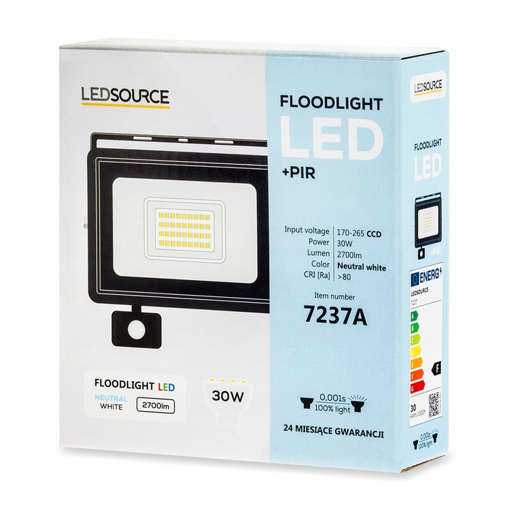 Halogen Naświetlacz LED 30W LAMPA z Czujnik ruchu