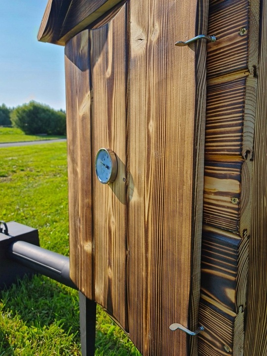 WĘDZARNIA DREWNIANA DOMOWA OGRODOWA WĘDZARNIK PALENISKO RURY GOTOWY ZESTAW