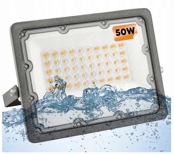 Halogen LED Naświetlacz Reflektor 50W Wodoszczelny Zewnętrzny IP65 PREMIUM