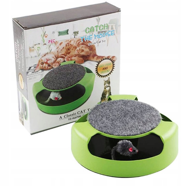 ZABAWKA DLA KOTA interaktywn KÓŁKO Z MYSZKĄ drapak