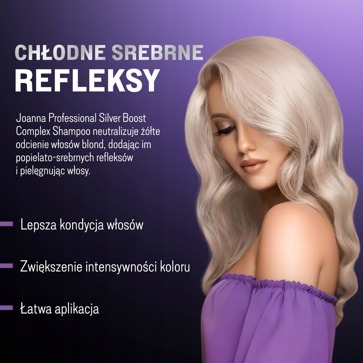 Joanna Silver Boost Complex szampon do włosów nadający kolor srebrny 500 ml