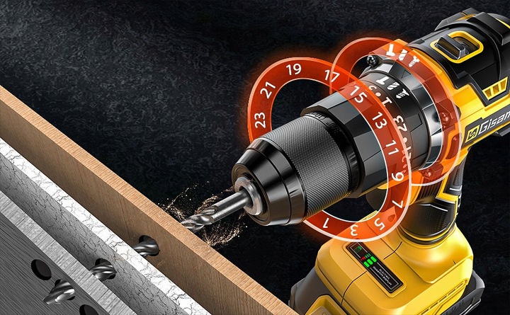 Zestaw bezszczotkowej wiertarki udarowej/wkrętarki 21V - 2 baterie +