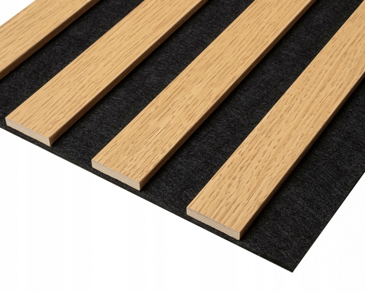 Lamele ścienne, akustyczne 54x260 cm na czarnym filcu Dąb i inne