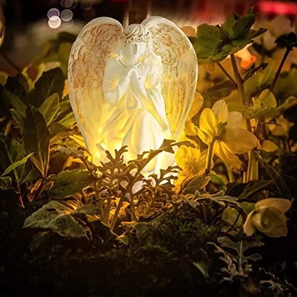 ANIOŁ SOLARNY LAMPKA LED NA WSZYSTKICH ŚWIĘTYCH NA CMENTARZ GRÓB