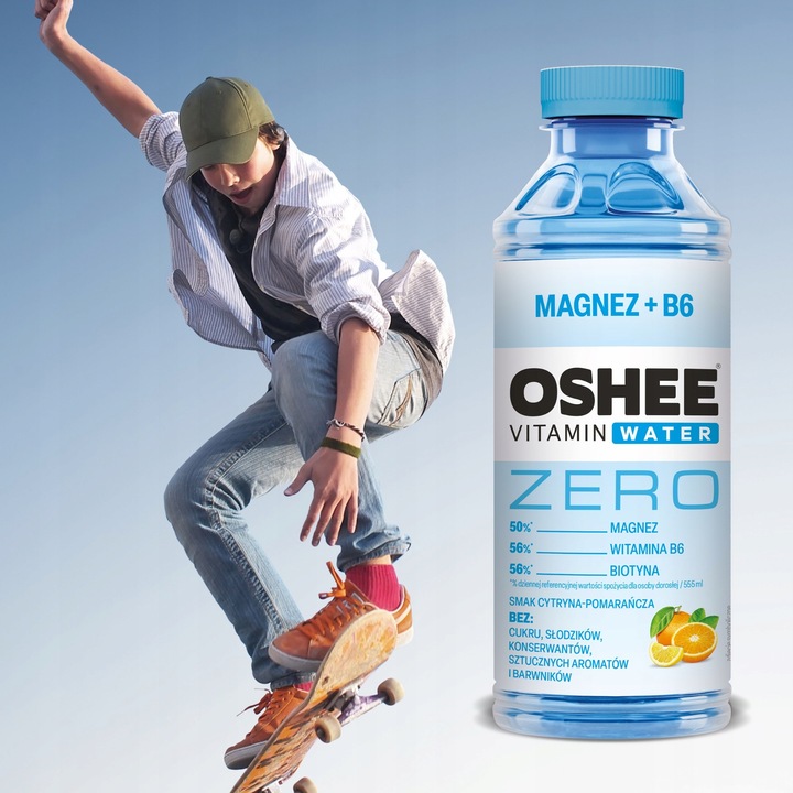 Oshee Zero Vitamin Water Magnez + B6 555ml x12