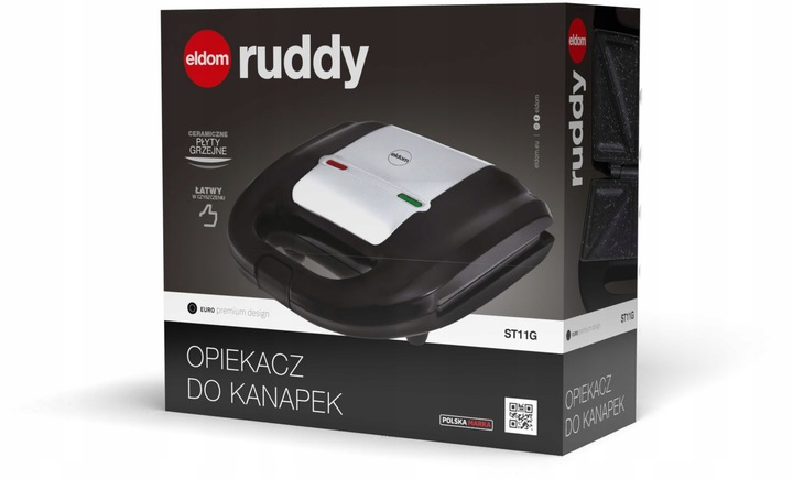 OPIEKACZ KANAPEK TOSTÓW SANDWICH ELDOM CERAMICZNY Z POWŁOKĄ GRANITOWĄ