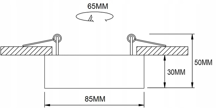 Oprawa podtynkowa halogenowa Tuba LED ruchoma oczko GU10