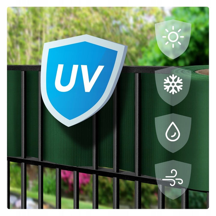 Taśma ogrodzeniowa ZIELONA 19cm x 35m mocna osłona ogrodzenie panelowe