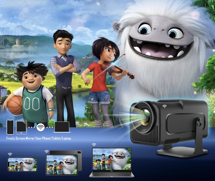 Projektor przenośny HY320 WERSJA DUŻA FULL HD WiFi ANDROID 11 + SMART TV