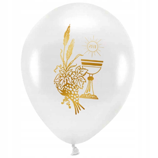 Zestaw balony komunijnych białe IHS Hostia 20szt