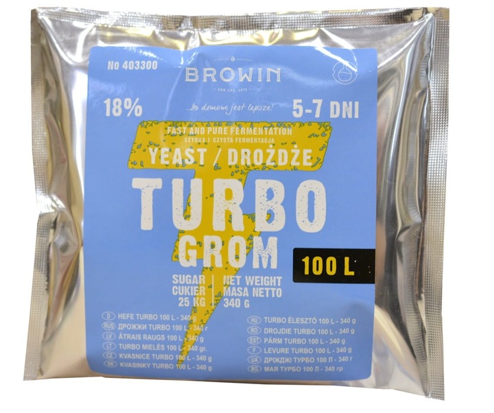 TURBO GROM na 100L drożdże gorzelnicze BROWIN