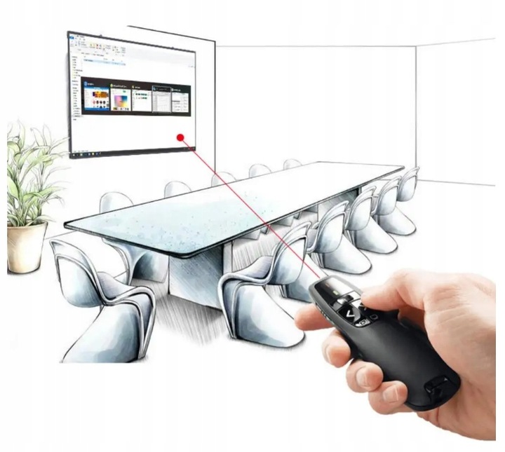 WSKAŹNIK PREZENTER LASEROWY PILOT BEZPRZEWODOWY DO PREZENTACJI LASER USB ZW