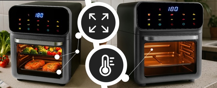 FRYTKOWNICA BEZTŁUSZCZOWA AIR FRYER 8,5L PIEKARNIK 1350W 10 TRYBÓW