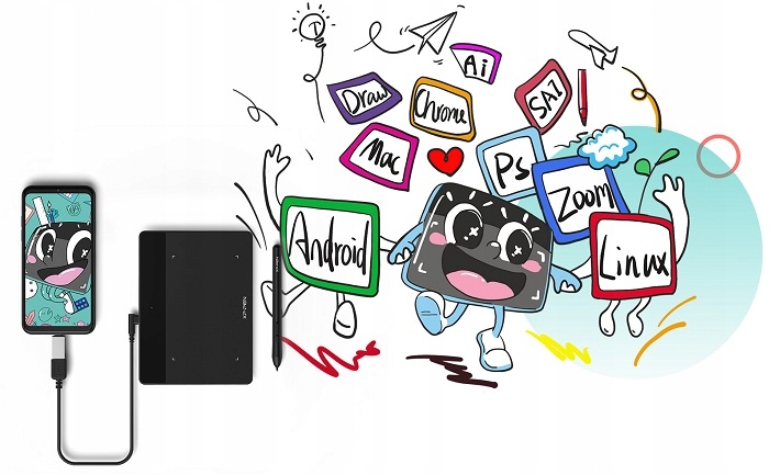 TABLET GRAFICZNY XP-PEN DECO FUN S CZARNY 8192 ST 5080 LPI DLA GRAFIKA