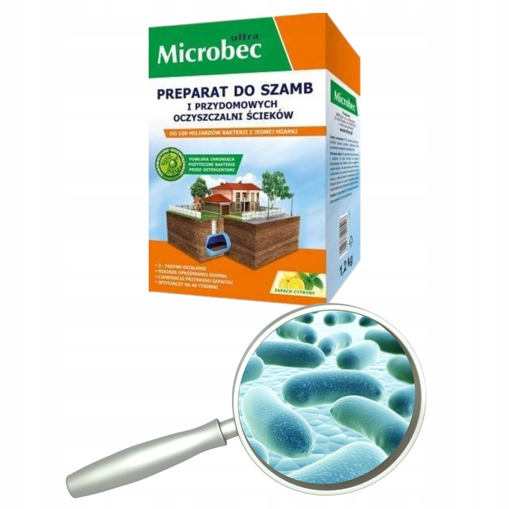 MICROBEC ULTRA Preparat Bakterie Do Szamba Aktywator Cytrynowe 1,2 KG