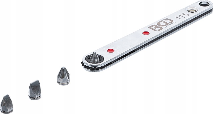 Specjalna grzechotka do bitów cienka 1/4" z bitami