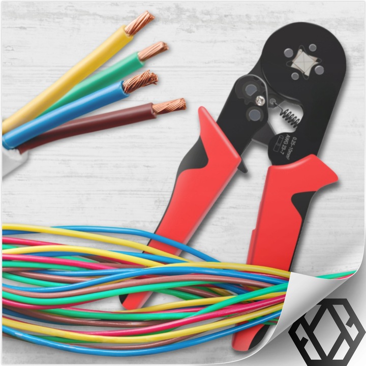 ZACISKARKA PRASKA DO KONEKTORÓW KOŃCÓWEK KABLI TULEJEK 0.25-10mm²