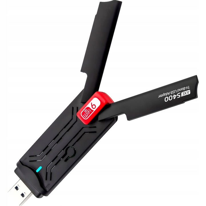 AXE5400 GIGABIT ANTENY KARTA SIECIOWA ADAPTER WiFi6E TRIBAND 5GHz 6GHz WPA3