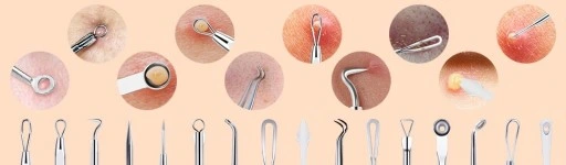 ZESTAW ŁYŻECZKI UNY DO USUWANIA WĄGRÓW ZASKÓRNIKÓW NARZĘDZIA DWUSTRONE ETUI