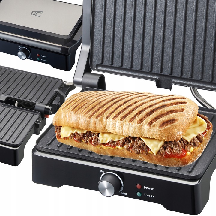 OPIEKACZ TOSTER GRILL DO KANAPEK PANINI ELEKTRYCZNY ROZKŁADANY 180°