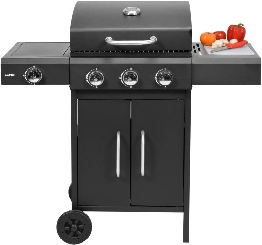 GRILL GAZOWY PALNIKI 3+1 + POKROWIEC I REDUKTOR