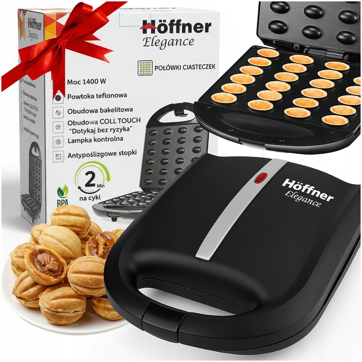 OPIEKACZ DO ORZESZKÓW CIASTEK FORMA 24 szt ELEKTRYCZNY MOC 1400W XXL