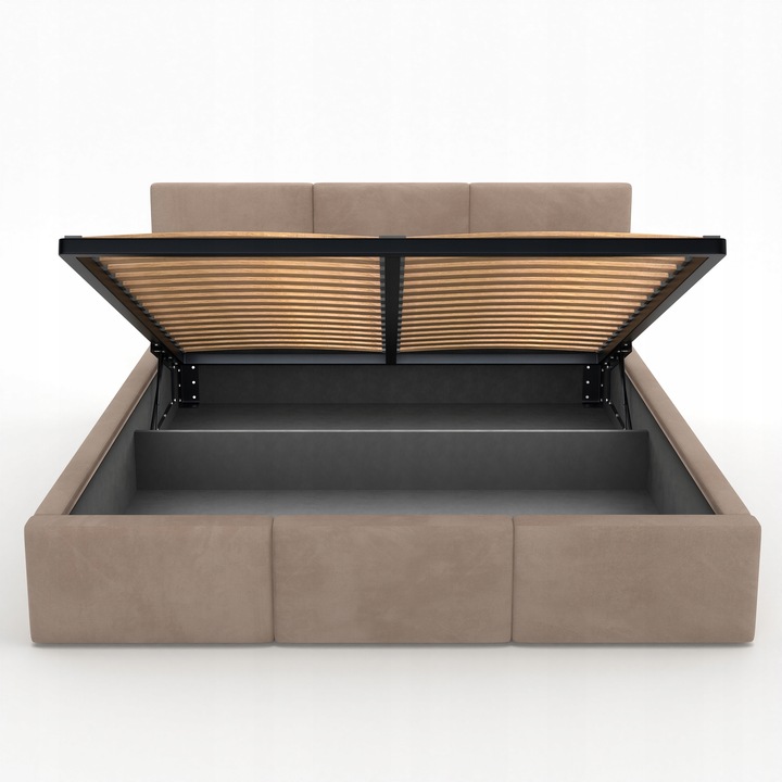 ŁÓŻKO TAPICEROWANE DO SYPIALNI 160x200 ŁÓŻKO PODWÓJNE Z POJEMNIKIEM