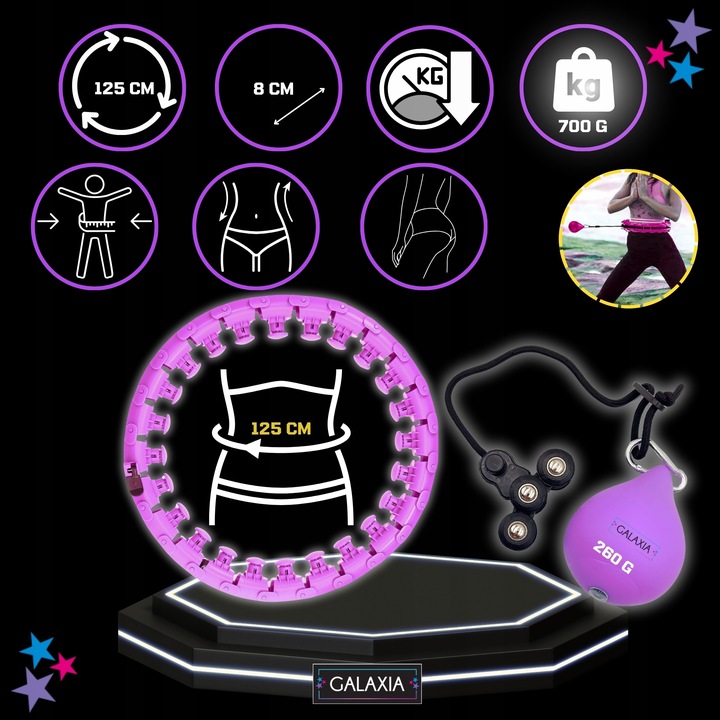 HULA HOP ODCHUDZAJĄCE z Obciążeniem Obciążnikiem Smart z Wypustkami HULAHOP