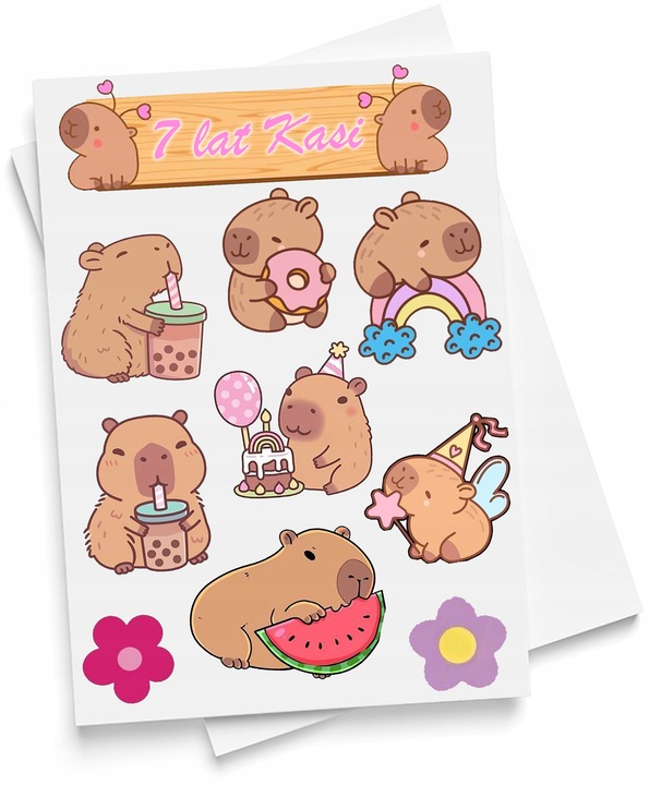 WYDRUK CUKROWY KAPIBARA NA TORT POSTACI DEKORACJA 10el + GRATIS TEKST