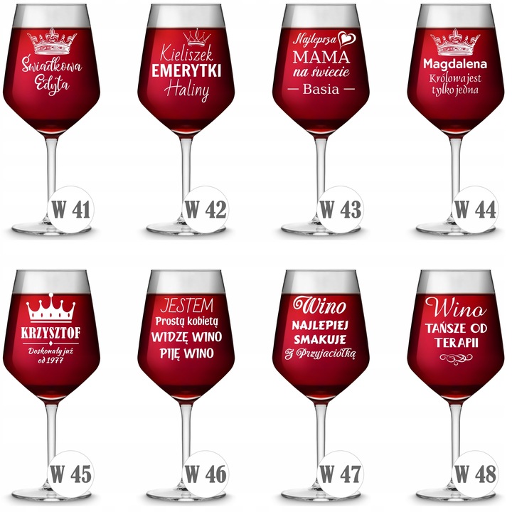 Kieliszek do WINA z GRAWERM PREZENT urodziny 18 20 30 40