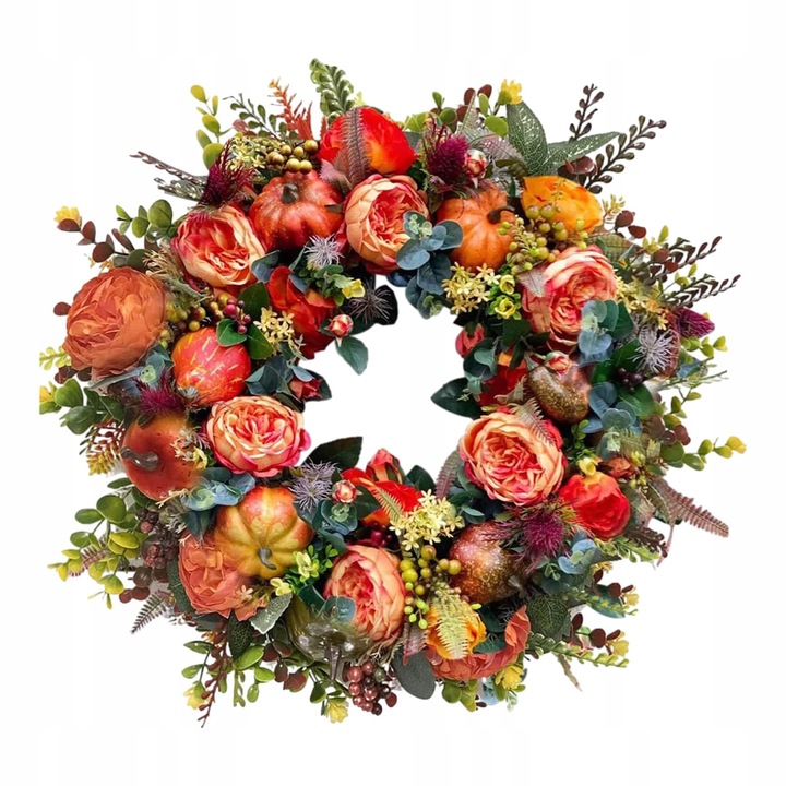 Wieniec na Święto Dziękczynienia Jesienny wieniec na drzwi Trwały
