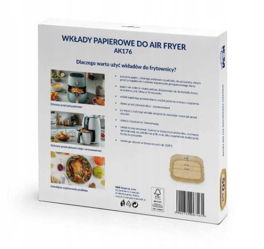 Wkład do frytkownicy beztłuszczowej kwadratowy AK176 K&M