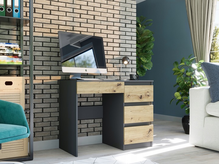 Meble Biurko komputerowe stolik 90cm antracyt mix artisan N34