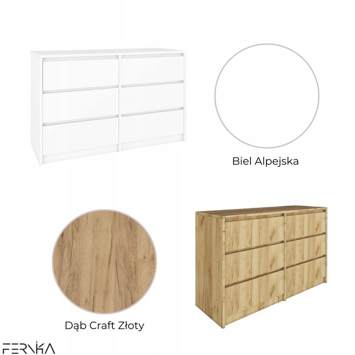 Komoda z 6 Szufladami – Funkcjonalność i Styl w Jednym! | 120x77x43 cm