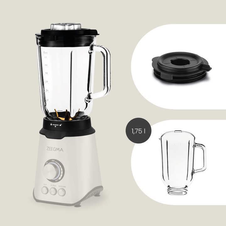 BLENDER KIELICHOWY SZKLANY 1,75L DUŻY sok warzyw owoców koktajli KRUSZY LÓD