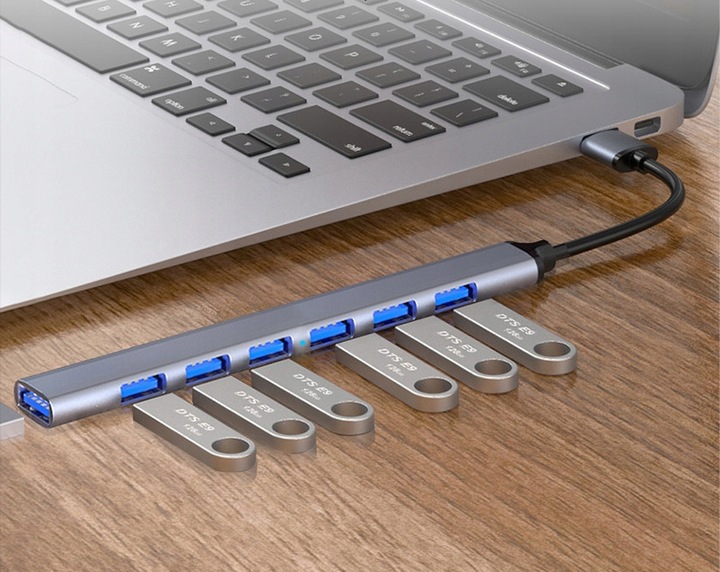 HUB USB 3.0 ROZDZIELACZ ROZGAŁĘŹNIK 7 PORTÓW 7X USB SLIM 7W1 AKTYWNY DRMZ
