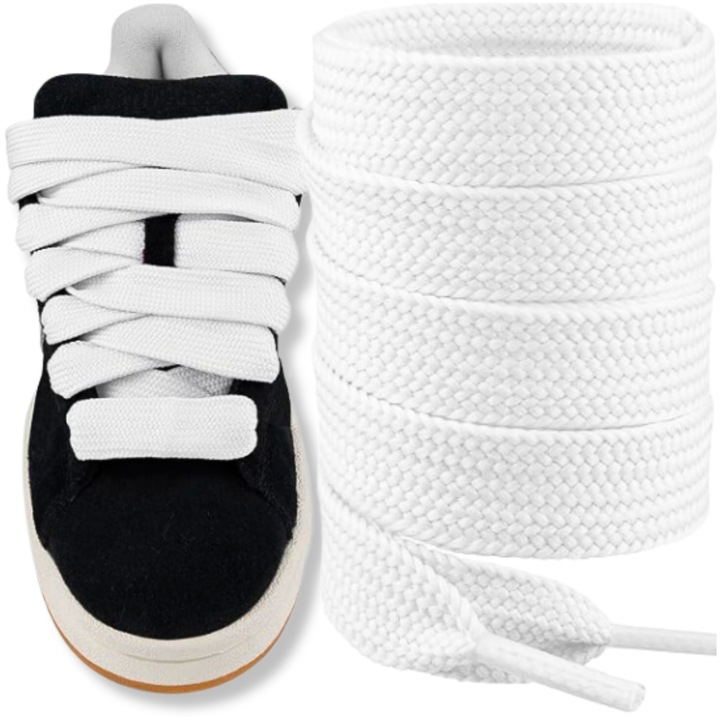 Sznurówki Białe Grube 15mm Sznurowadła Do Butów Szerokie Campusy Knu 90 cm